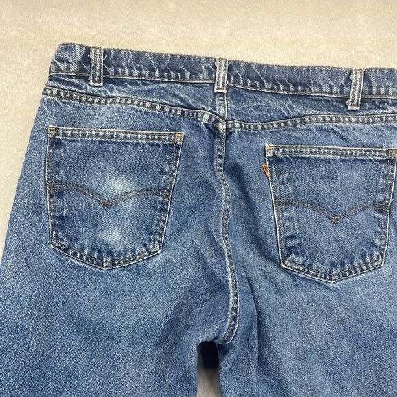 Levis 20505 0217 Jeans Mens 36x32 Denim Orange Tab Vintage 70s 80s USA Made 505 - Picture 9 of 16